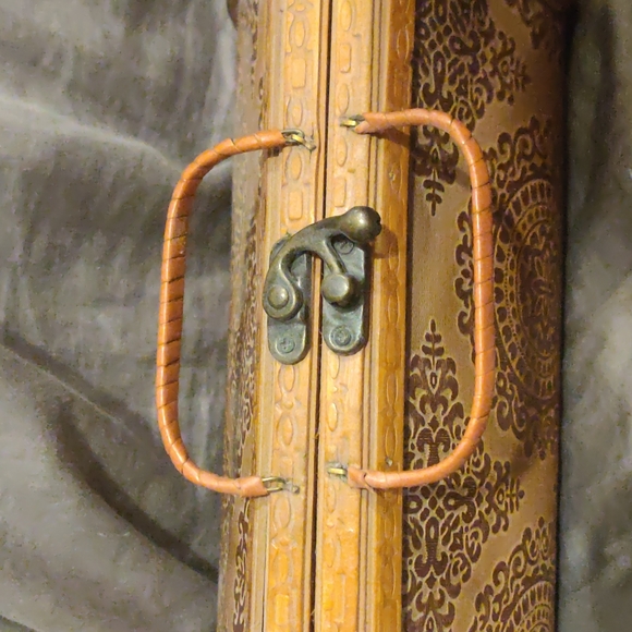 Vintage Moroccan Boho Box Bag Purse.  Wood Rattan and Willow Handbag - Picture 3 of 6